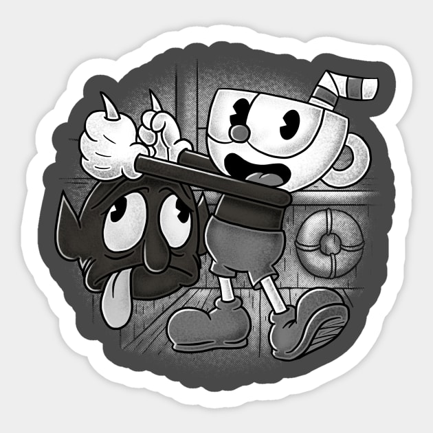 Steamboat Cuphead v.2 Sticker by Andriu